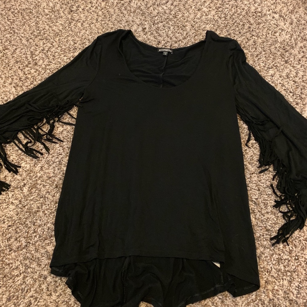 Black fringe top
